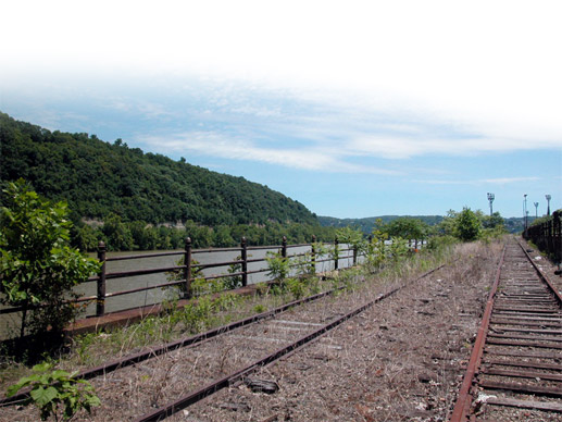 Rails along the river in Allegheny County