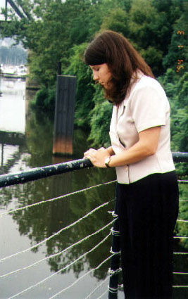 Beth McCartney looking at the river