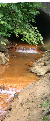 Acid Mine Drainage coming out of a culvert